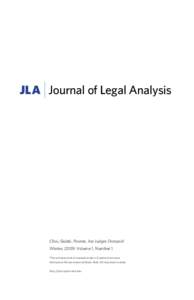 JLA Journal of Legal Analysis  Choi, Gulati, Posner, Are Judges Overpaid Winter, 2009: Volume 1, Number 1 This online journal is licensed under a Creative Commons Attribution-Noncommercial-Share Alike 3.0 Unported Licens