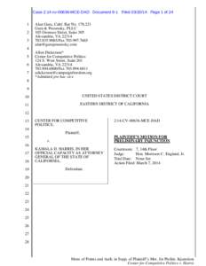 Case 2:14-cvMCE-DAD Document 9-1 FiledPage 1 ofAlan Gura, Calif. Bar No. 178,221