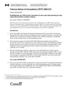 Telecom Notice of Consultation CRTC[removed]