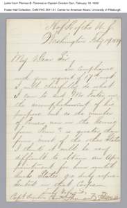 Letter from Thomas B. Florence to Captain Overton Carr, February 19, 1859 Foster Hall Collection, CAM.FHC[removed], Center for American Music, University of Pittsburgh. 