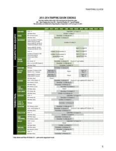 TRAPPING GUIDE[removed]Trapping Season schedule Area/zone numbers below refer to the map legend on the previous page OAZ = Open Trapping Area Zone; RTL = Registered Trapline; ST = Special Trapping The dates below are 