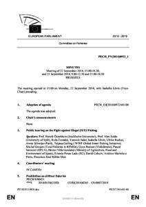 [removed]EUROPEAN PARLIAMENT Committee on Fisheries  PECH_PV(2014)0922_1