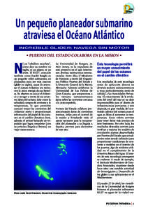 Un pequeño planeador submarino atraviesa el Océano Atlántico INCREÍBLE GLIDER: NAVEGA SIN MOTOR • PUERTOS DEL ESTADO COLABORA EN LA MISION •