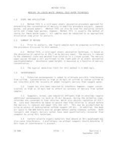 METHOD 7470A MERCURY IN LIQUID WASTE (MANUAL COLD-VAPOR TECHNIQUE[removed]SCOPE AND APPLICATION