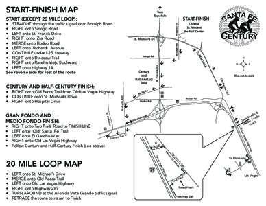 START-FINISH MAP  Taos Española  START (EXCEPT 20 MILE LOOP):