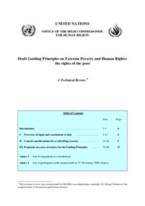 UNITED NATIONS OFFICE OF THE HIGH COMMISSIONER FOR HUMAN RIGHTS Draft Guiding Principles on Extreme Poverty and Human Rights: the rights of the poor
