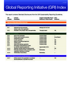 51 of 54  Global Reporting Initiative (GRI) Index This report contains Standard Disclosures from the GRI Sustainability Reporting Guidelines.