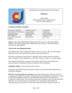 Colorado Commission on Criminal and Juvenile Justice: Minutes (April 9, 2010)