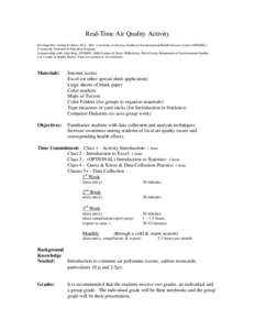 Real-Time Air Quality Activity Developed by: Stefani D. Hines, M.A., M.S., University of Arizona, Southwest Environmental Health Sciences Center (SWEHSC), Community Outreach & Education Program. In partnership with: John