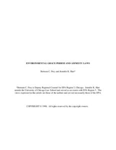 Environmental Grace Period and Amnesty Laws (1998)