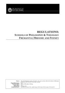 School of Philosophy  Theology Regulations 12JAN
