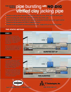 THE NATURAL CHOICE! pipe bursting with NO-DIG vitrified clay jacking pipe ™