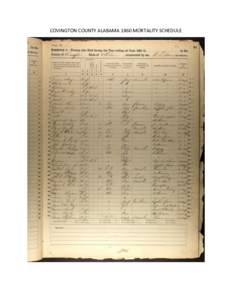 COVINGTON COUNTY ALABAMA 1860 MORTALITY SCHEDULE   