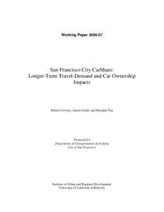 Working Paper[removed]San Francisco City CarShare: