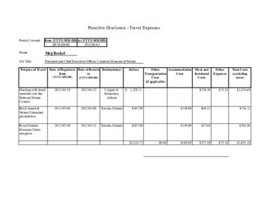 Proactive Disclosure - Travel Expenses Period Covered: from (YYYY-MM-DD) to (YYYY-MM-DD[removed]-06-01