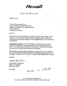 ,.  March 18,2003 Food and Drug Administration Office of Special Nutritionals (HFS-450)