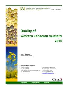 Quality of western Canadian mustard 2010