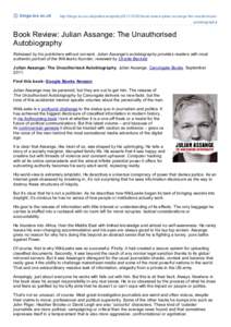 Book Review: Julian Assange: The Unauthorised Autobiography