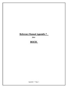 Reference Manual Appendix[removed]BOCES  Appendix 7 - Page 1