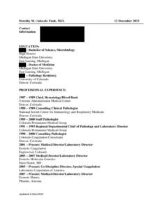 Coagulation system / Hematology / Coagulation / Medical laboratory / Antiphospholipid syndrome / Thromboplastin / Archives of Pathology & Laboratory Medicine / Partial thromboplastin time / Von Willebrand disease / Medicine / Blood / Biology