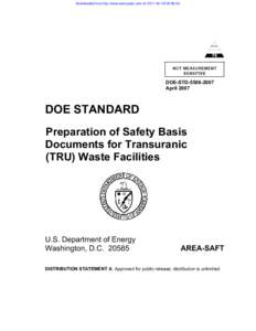 Preparation of Safety Basis Documents for Transuranic (TRU) Waste Facilities