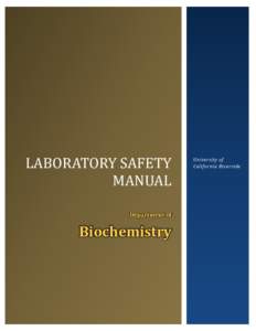 LABORATORY SAFETY MANUAL Department of Biochemistry