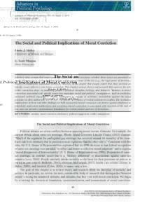 bs_bs_banner  Advances in Political Psychology, Vol. 35, Suppl. 1, 2014 doi: popsThe Social and Political Implications of Moral Conviction