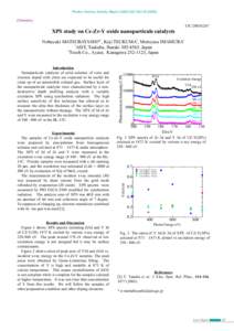 Photon Factory Activity Report 2004 #22 Part BChemistry 13C/2003G267  XPS study on Ce-Zr-Y oxide nanoparticule catalysts