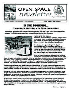 OPEN SPACE  newsletter A Quarterly Newsletter of the Open Space Division and the Open Space Alliance