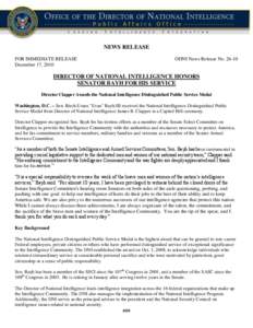 NEWS RELEASE FOR IMMEDIATE RELEASE December 17, 2010 ODNI News Release No[removed]