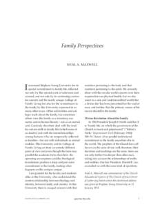 Family Perspectives  NEAL A. MAXWELL I