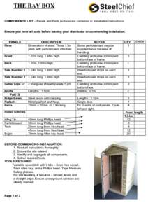 TIMBER SHED INSTALLATION INSTRUCTIONS - THE BAY BOX CK Final Copy