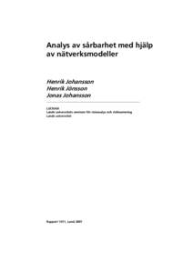 Microsoft Word - Analys av sårbarhet med hjälp av nätverksmodeller_v10_.doc