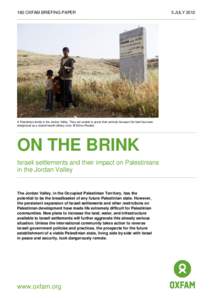 On the Brink: Israeli settlements and their impact on Palestinians in the Jordan Valley