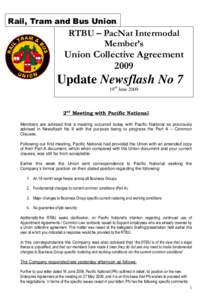 Rail, Tram and Bus Union  RTBU – PacNat Intermodal Member’s  Union Collective Agreement