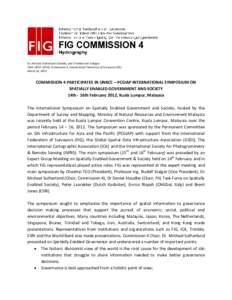 Dr. Michael Sutherland (Canada, and Trinidad and Tobago) Chair[removed]), Commission 4, International Federation of Surveyors (FIG) March 16, 2012 COMMISSION 4 PARTICIPATES IN UNRCC – PCGIAP INTERNATIONAL SYMPOSIUM O