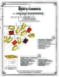 Single Flavor Lollypops Butterscotch Lollypops Chocolate Lollypops  0.7 oz/lollypop #9005