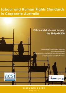 Labour and Human Rights Standards in Corporate Australia Policy and disclosure among the S&P/ASX200