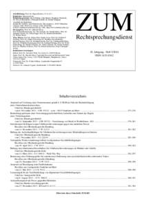 Schriftleitung: Prof. Dr. Jürgen Becker (V.i.S.d.P.) Redaktion: Sebastian Pech Redaktionsassistenz: Nicole Bentin, Carla Burner, Stephanie Niederalt, Dr. Pascal Oberndörfer, Christoph Seibold, Dr. Martin Schippan Ansch