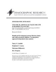 Health and development among Mexican, black and white preschool children: An integrative approach using latent class analysis