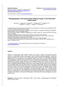 Phylogeography of the green turtle, Chelonia mydas, in the Southwest Indian Ocean