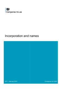 Incorporation and names  GP1 February 2015 Companies Act 2006
