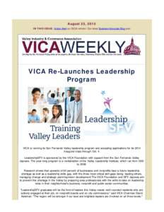 [removed]VICA Weekly - VICA Re-launches Leadership Program