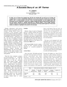 Fertiliser Marketing News, Vol), pppages)  A Success Story of an AP Farmer B. C. BISWAS Consultant The Fertiliser Association of India