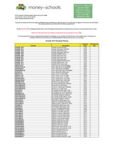 8/9 First Quarter, Blenheim Road, Epsom, Surrey KT19 9QN Tel: Fax: Email:  This price list shows the Printer Cartridges and Mobile Phones which Money to Schools pays for.