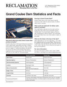 Grand Coulee Dam Statistics and Facts