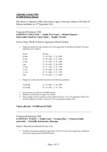 Admiralty Leisure Folio SC5608 Bristol Channel The Notices to Mariners (NMs) listed below apply to the latest edition of SC5608 (4th Edition) published on 13th September[removed]____________________________________________