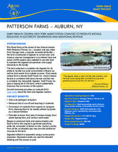 STAR  FARM-SCALE DAIRY PROJECT  PATTERSON FARMS – AUBURN, NY