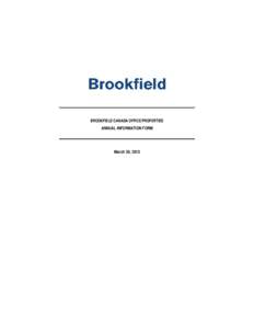 Ontario / Brookfield Office Properties / Exchange Tower / Bay Adelaide Centre / Brookfield Place / Financial District /  Toronto / HSBC Bank Canada / First Canadian Place / Suncor Energy Centre / PATH / Toronto / Economy of Canada