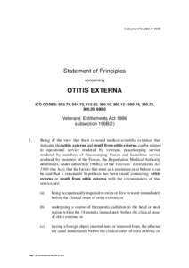 Instrument No.292 of[removed]Statement of Principles concerning  OTITIS EXTERNA